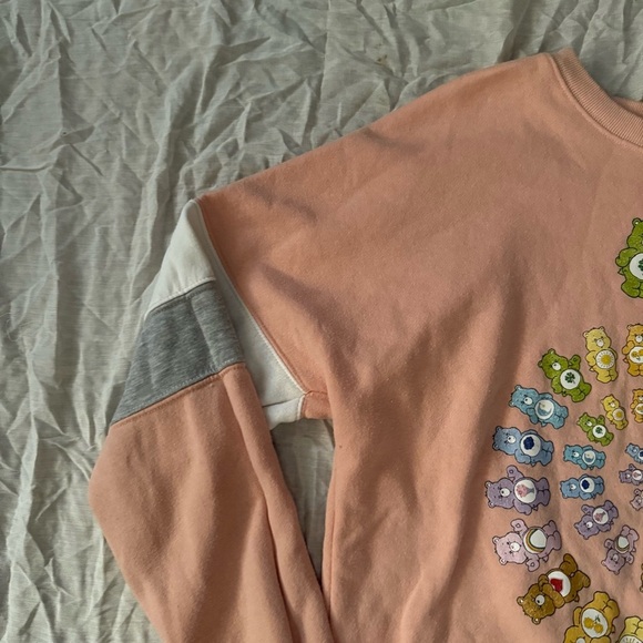 Care Bears Pink Sweatshirt with Bear Spiral Design, Size L - Picture 3 of 6